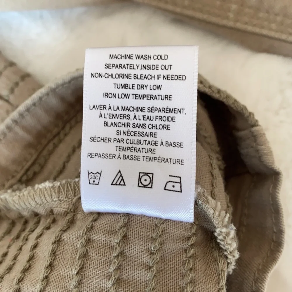 FDJ Tan/Khaki Button Jacket Size Large